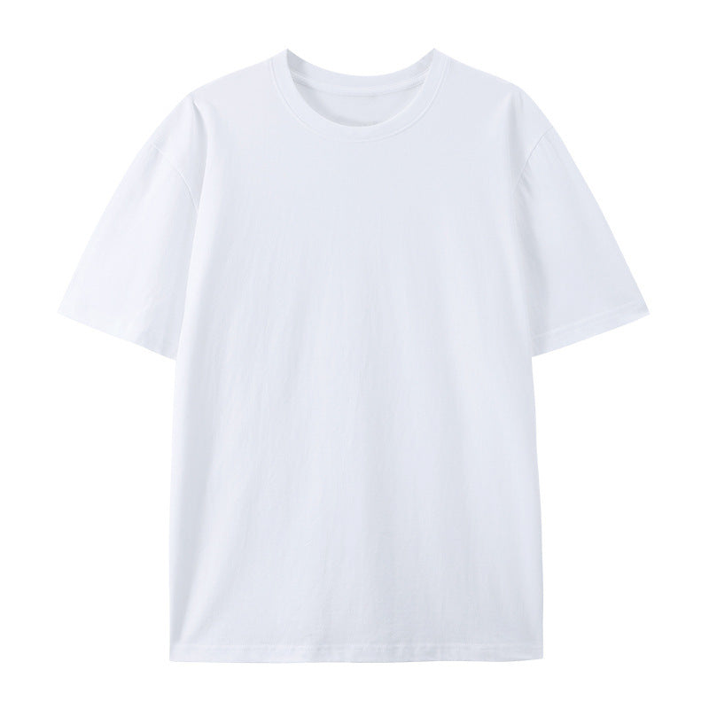 Cotton Round Neck T-shirt Heavy Loose Short Sleeve