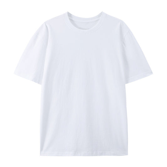 Cotton Round Neck T-shirt Heavy Loose Short Sleeve
