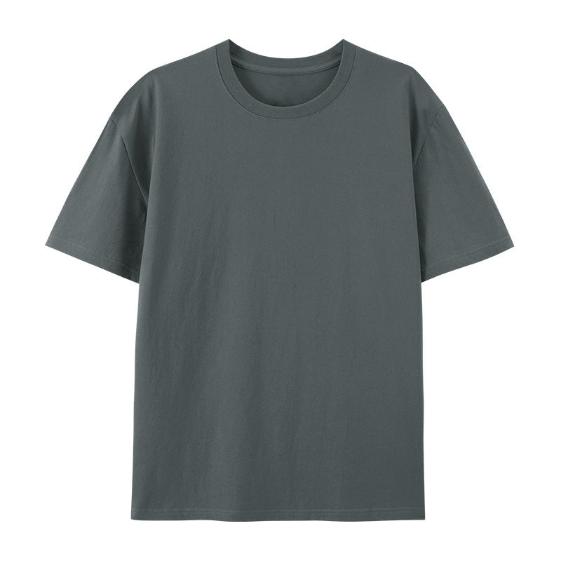 Cotton Round Neck T-shirt Heavy Loose Short Sleeve