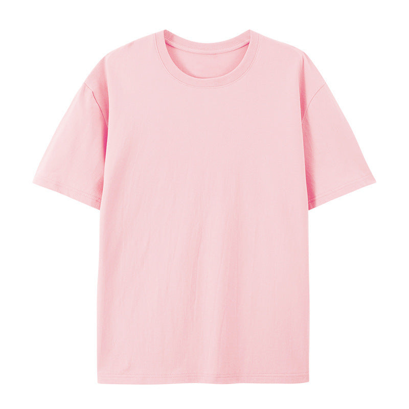 Cotton Round Neck T-shirt Heavy Loose Short Sleeve
