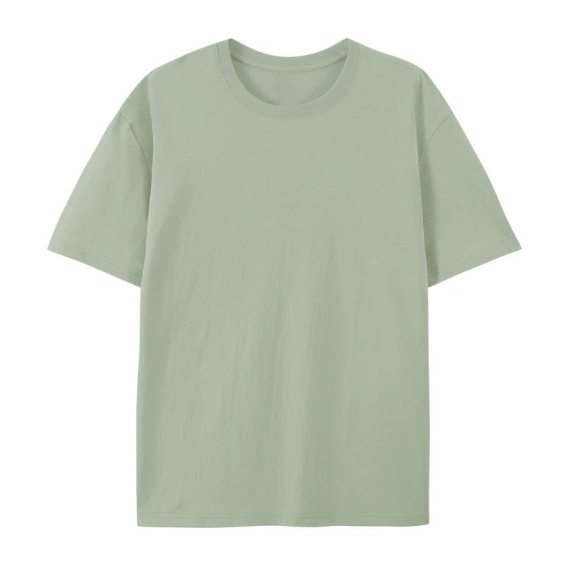 Cotton Round Neck T-shirt Heavy Loose Short Sleeve