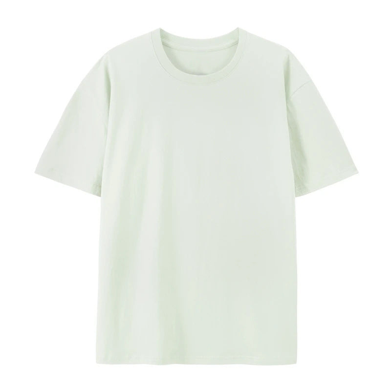 Cotton Round Neck T-shirt Heavy Loose Short Sleeve