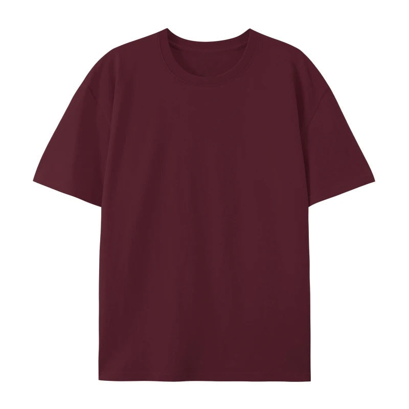 Cotton Round Neck T-shirt Heavy Loose Short Sleeve