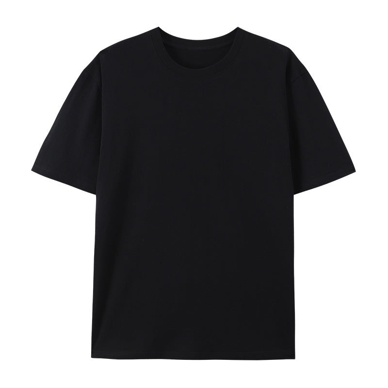 Cotton Round Neck T-shirt Heavy Loose Short Sleeve
