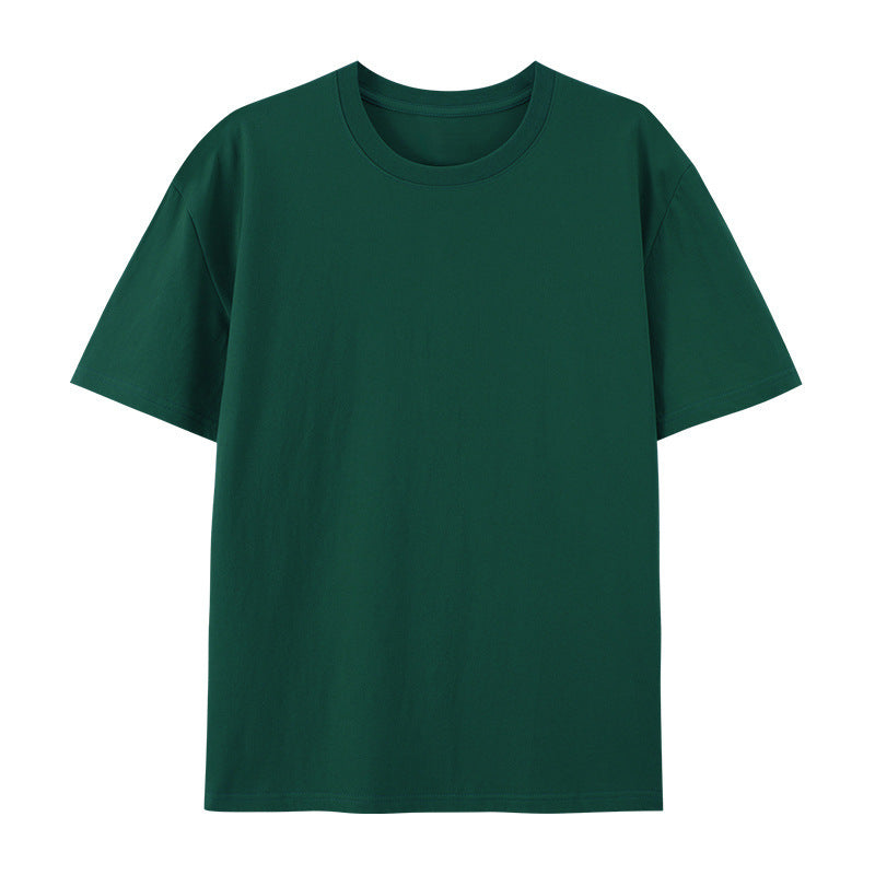 Cotton Round Neck T-shirt Heavy Loose Short Sleeve